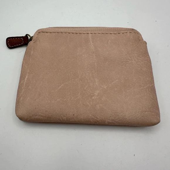 BoC Born Concept Pink Brown Faux Vegan Leather Small Wristlet Coin Purse Pouch - Picture 2 of 4